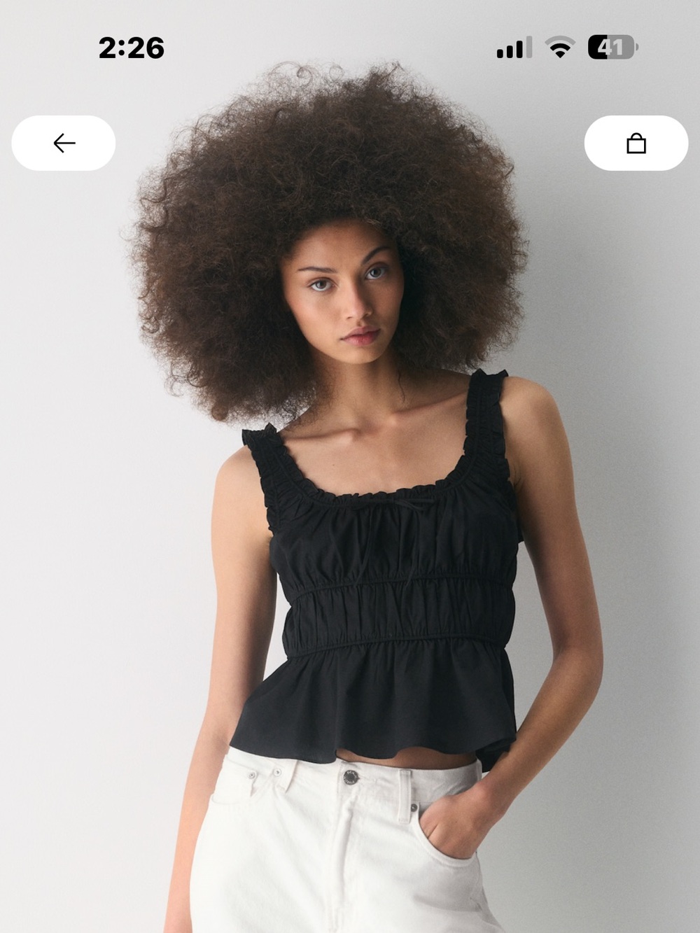 Aritzia Black Helena Poplin top